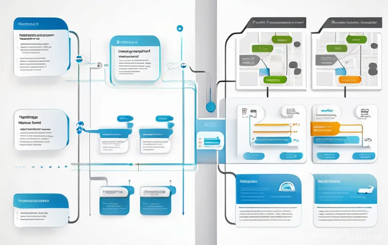 REST API 설계 및 활용 방법 - 1') and simplified user journey maps, symbolizing continuous iteration and improvement based on user...