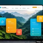 Home 23 최신 웹 개발 트렌드 - A vibrant and modern web interface design showcasing interactive dynamic elements such as scroll-tri...