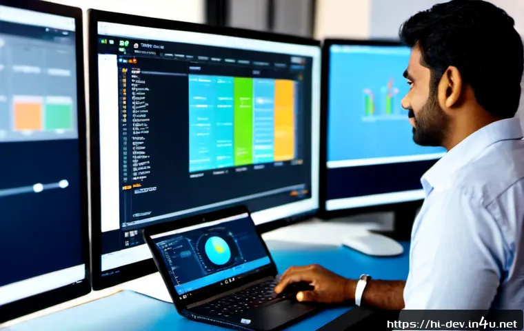 Docker 컨테이너를 활용한 배포 - Photorealistic modern software deployment workspace in India, an Indian DevOps engineer in smart cas...